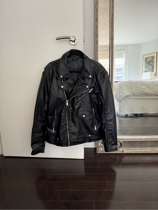 Zara Other - Zara Men's Black Faux Leather Moto Jacket